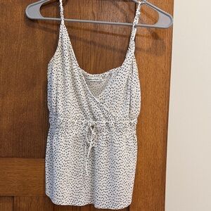 Abercrombie Satin White Polka Dot Women's Top